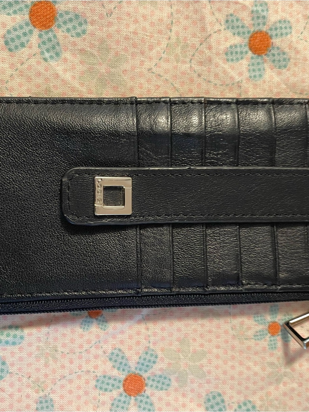 Lodis Black Leather Men's Card & Key Holder with Silver Accent